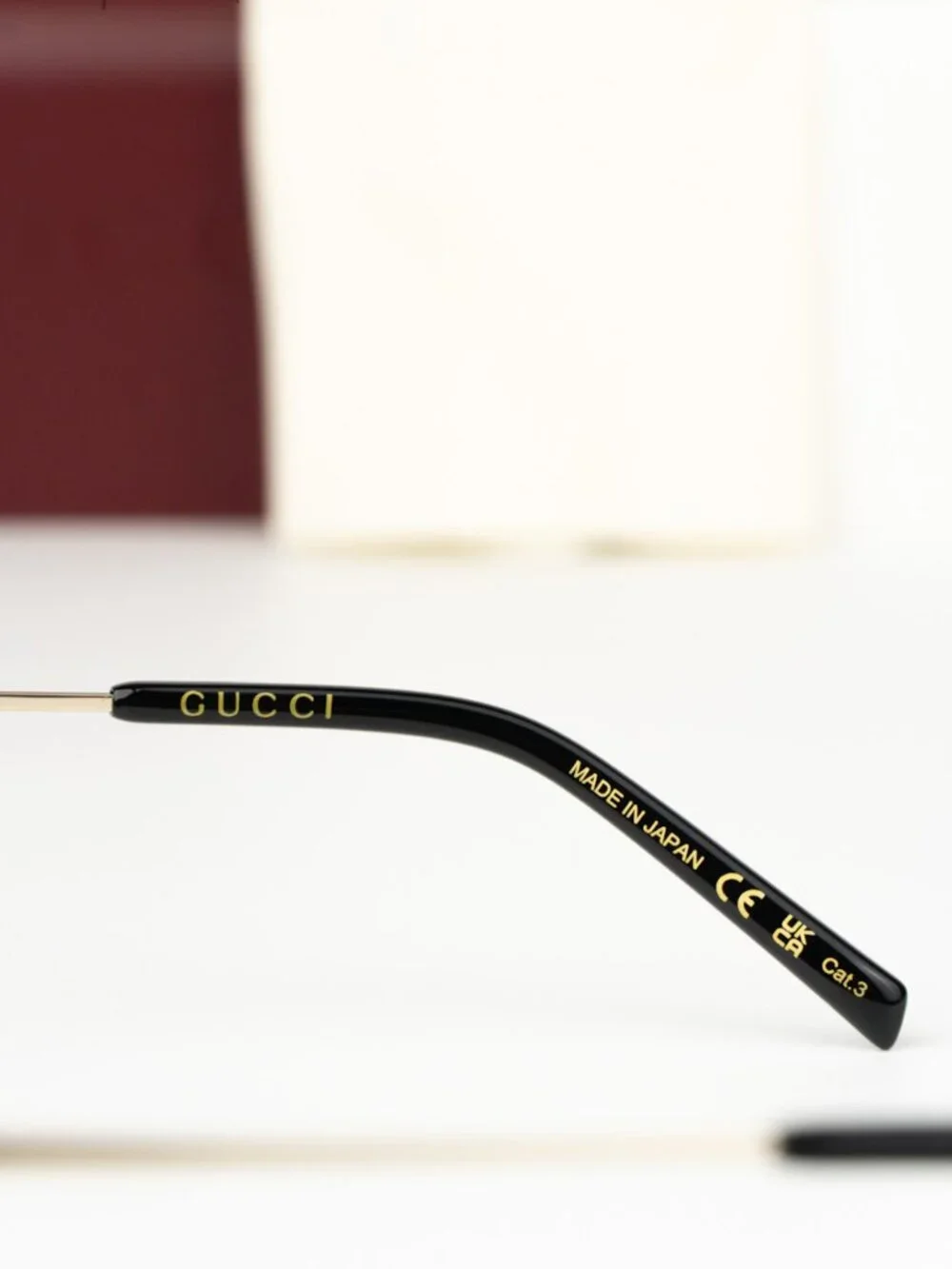 Gucci Men Sunglasses Gold Grey Rectangular GG1957SA 001 NEW AUTHENTIC